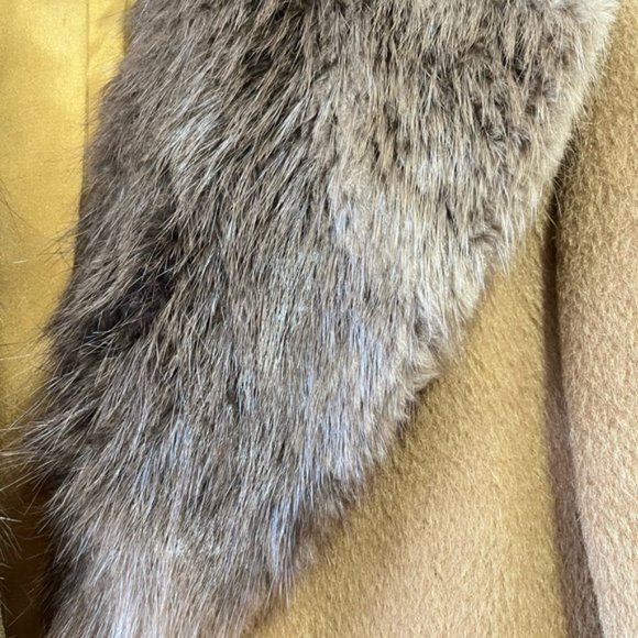 Vintage Crombie Mohara Wool Mohair Coat With Real Fur Collar - Picture 10 of 16